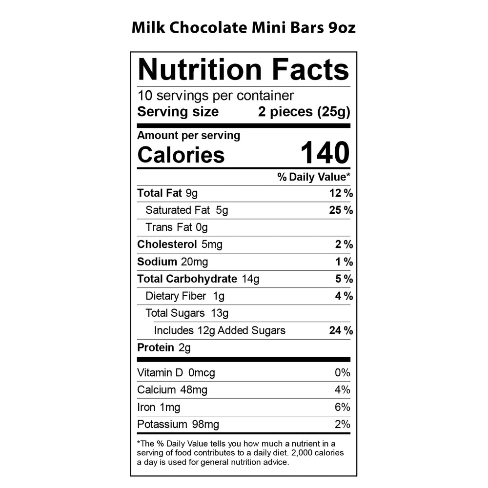 Solid Milk Chocolate Small Bar, Pack of 24